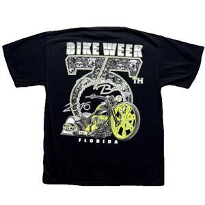 Daytona Beach Bike Week Shirt Mens Size Large 75th 2016 Motorcycle Graphic Tee